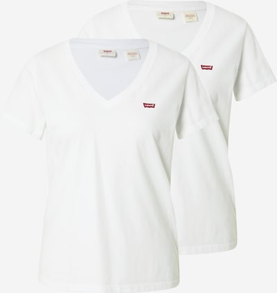 LEVI'S ® Shirt '2Pack Vneck Tee' in rot / weiß, Produktansicht