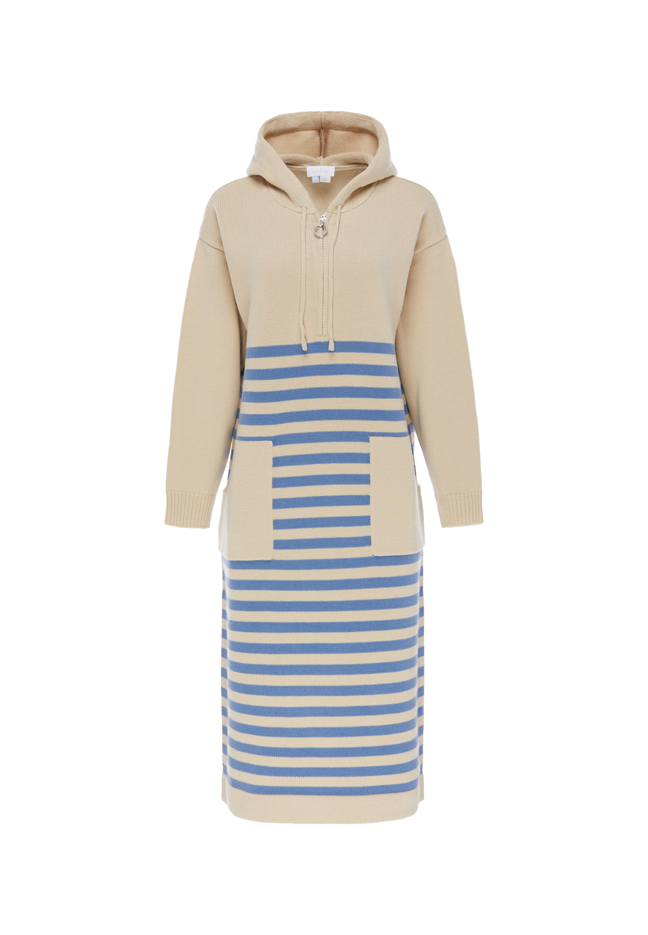 Robes en maille usha BLUE LABEL en beige : devant
