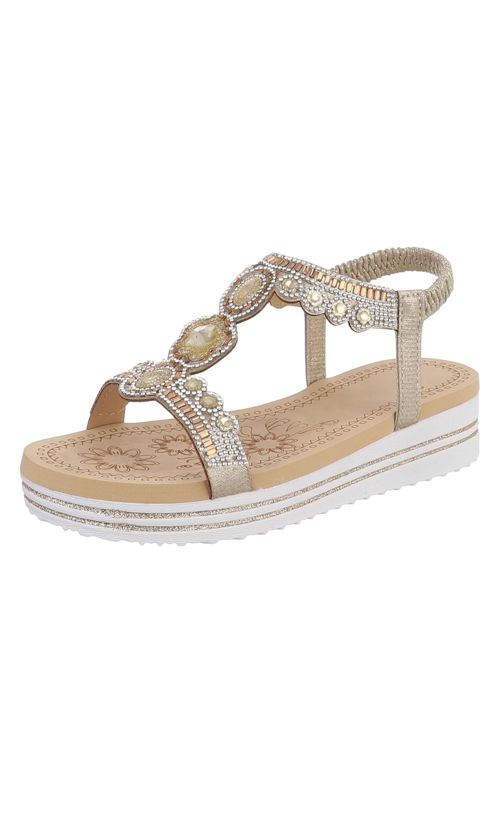 Ital-Design Sandale in Gold: Vorderseite