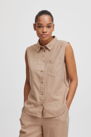 ICHI Bluse 'Lino' in Beige: predná strana