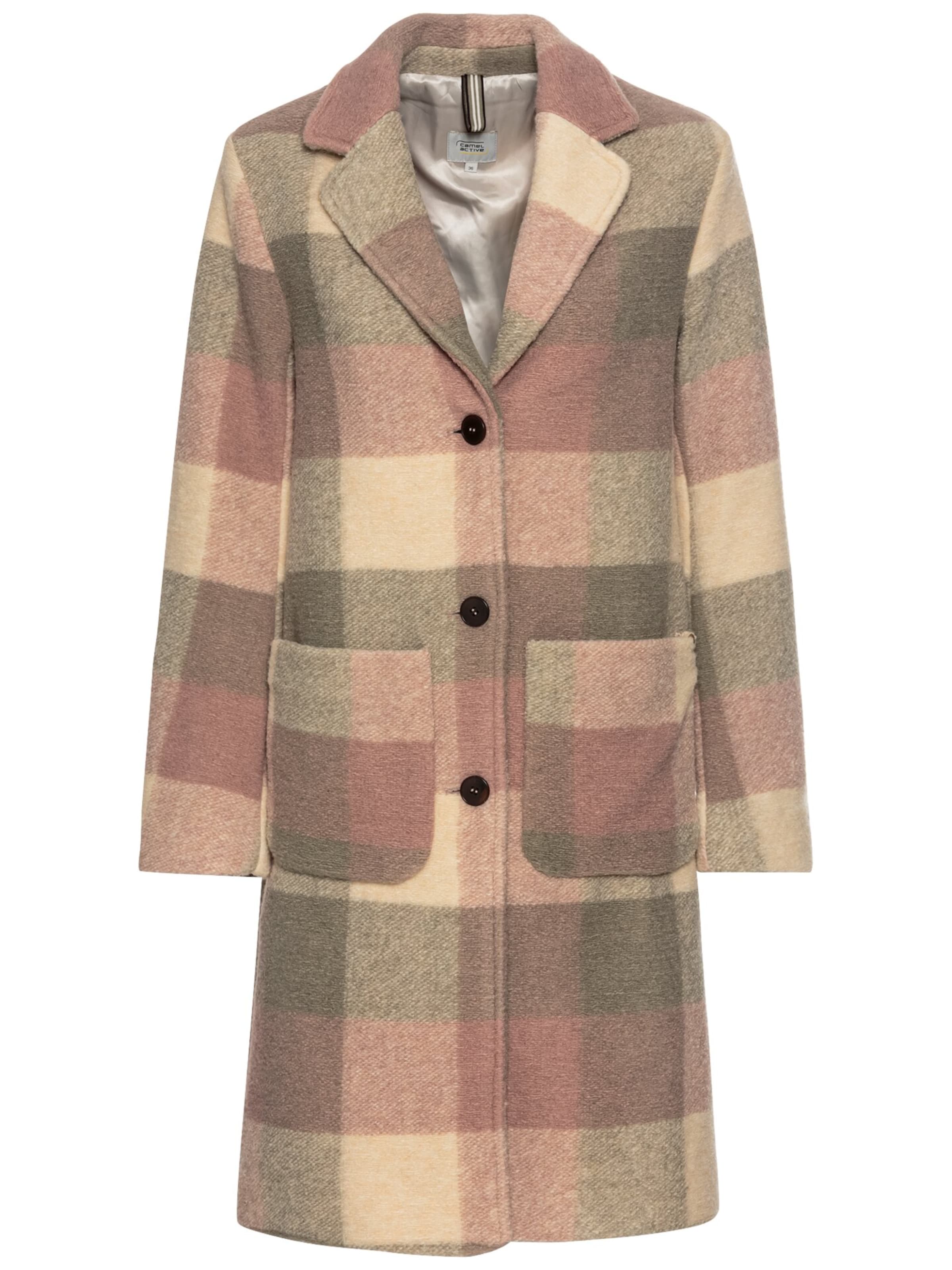 CAMEL ACTIVE Wollmantel mit Reverskragen in Beige: Vorderseite