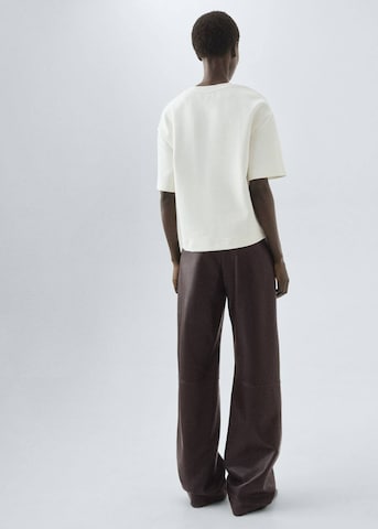 MANGO Wide leg Pants 'Brera' in Brown