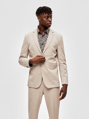 Coupe slim Veste de costume 'Liam' SELECTED HOMME en beige : devant