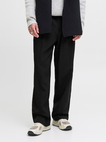 JACK & JONES - Pierna ancha Pantalón plisado 'JPSTBILL JJDAYTONA' en negro: frente