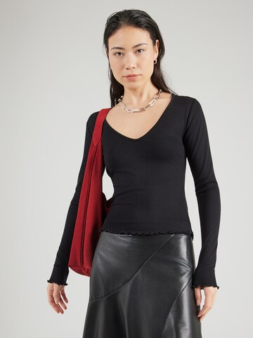 Tricou 'Ines' de la ABOUT YOU pe negru: față