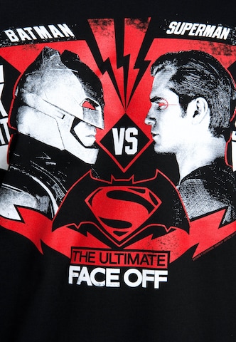 LOGOSHIRT Shirt 'Batman vs. Superman' in Zwart