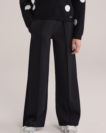 WE Fashion Широкий Штаны в Черный: спереди