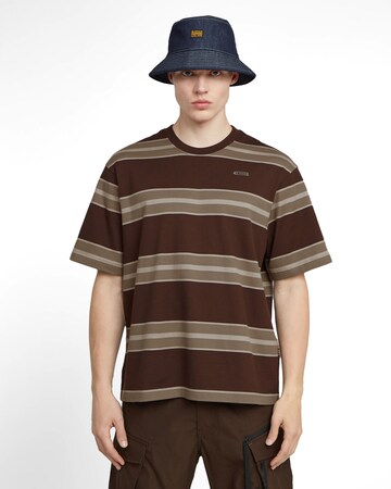 G-STAR Shirt 'Boxy' in Brown: front