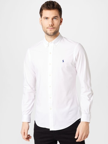 Coupe slim Chemise Polo Ralph Lauren en blanc : devant