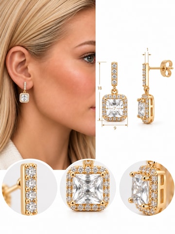 CHIVAL Earrings 'Square Gem' in Gold