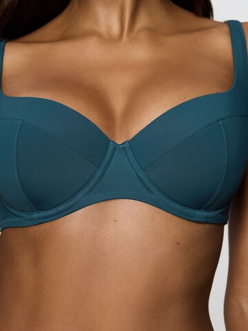 TRIUMPH Balconette Bügel-Bikini-Top ' Summer Twist ' in Blau
