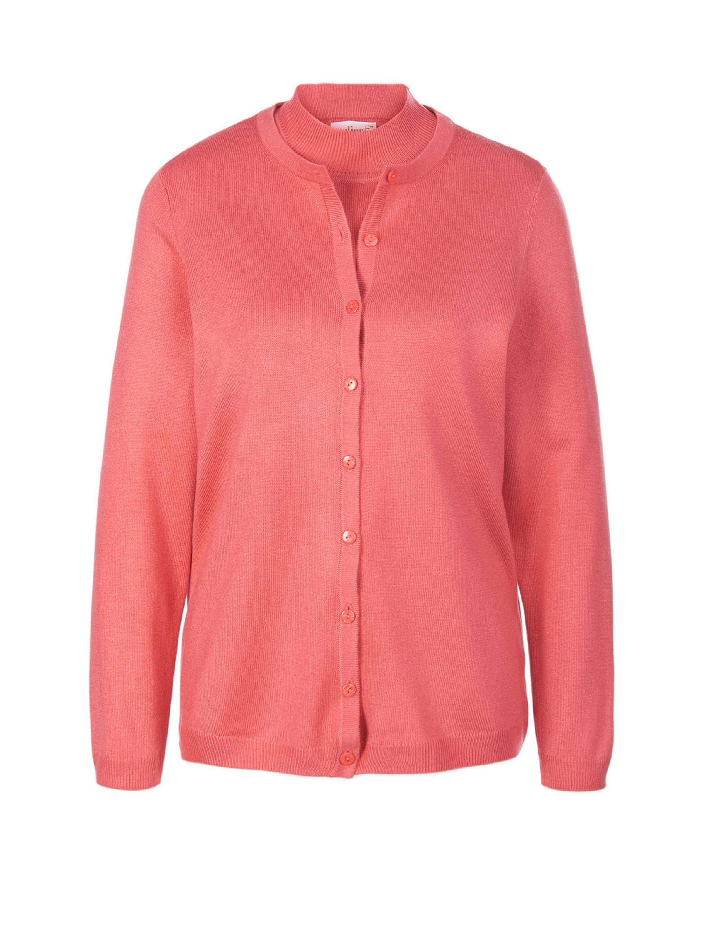 Goldner Strickjacke in Pink: Vorderseite