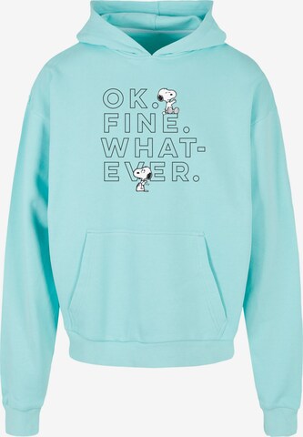 Sweat-shirt 'Peanuts - Ok Fine Whatever' Merchcode en bleu : devant