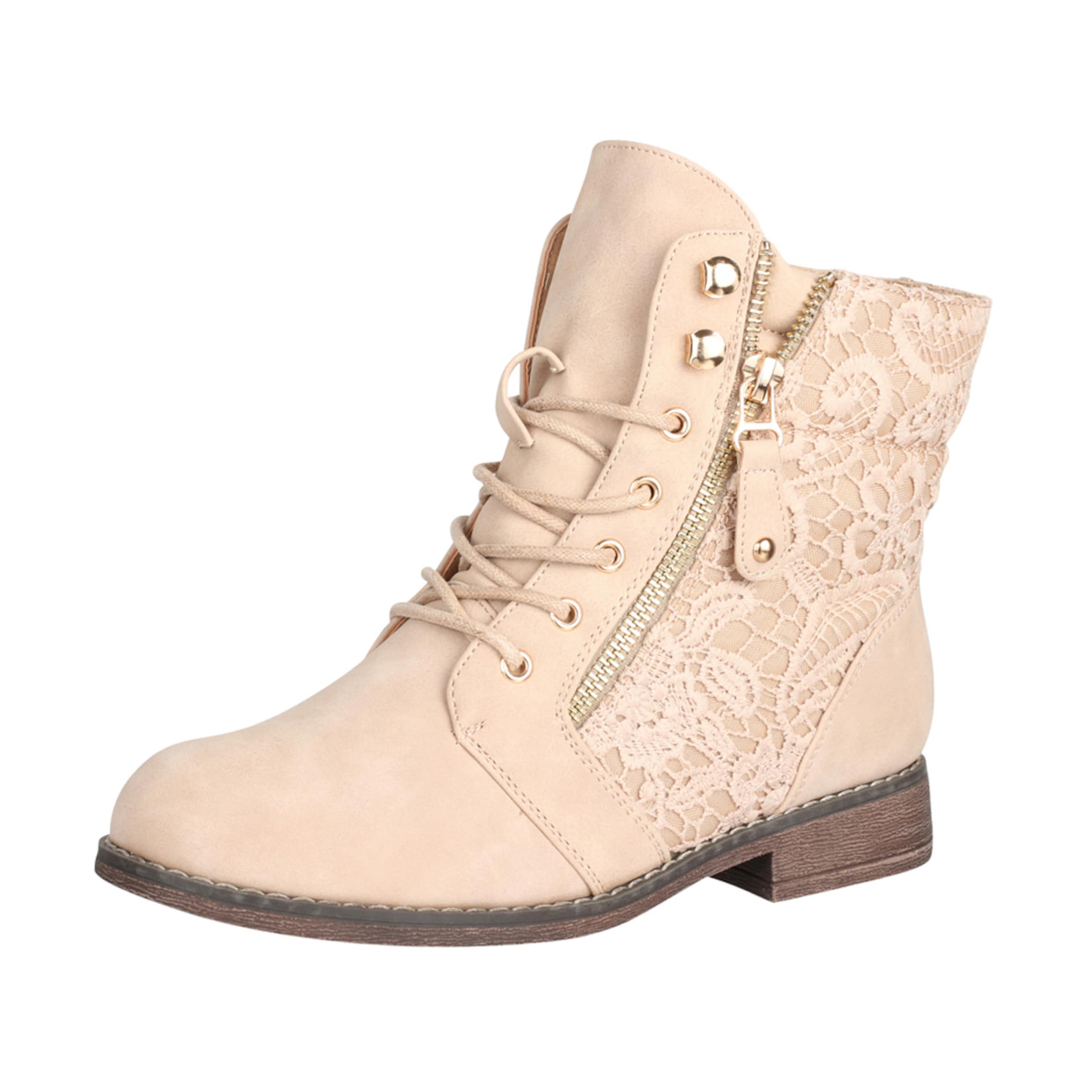 Elara Veterlaarsjes in Beige: voorkant