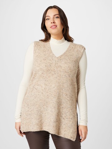 ONLY Carmakoma Sweater 'VENEDA' in Beige: front