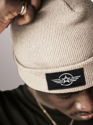 Neverless Beanie 'Airforce Wings' in Beige