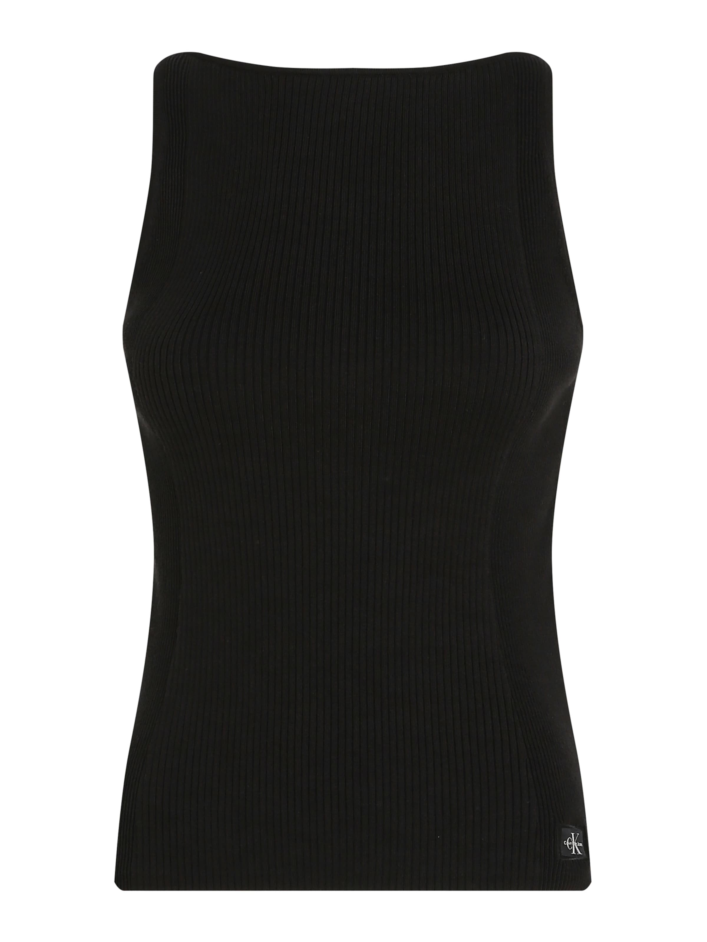 Calvin Klein Jeans Vyšívaný top - Čierna: predná strana