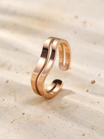 Hey Happiness Ring 'Wave Open' in Gold