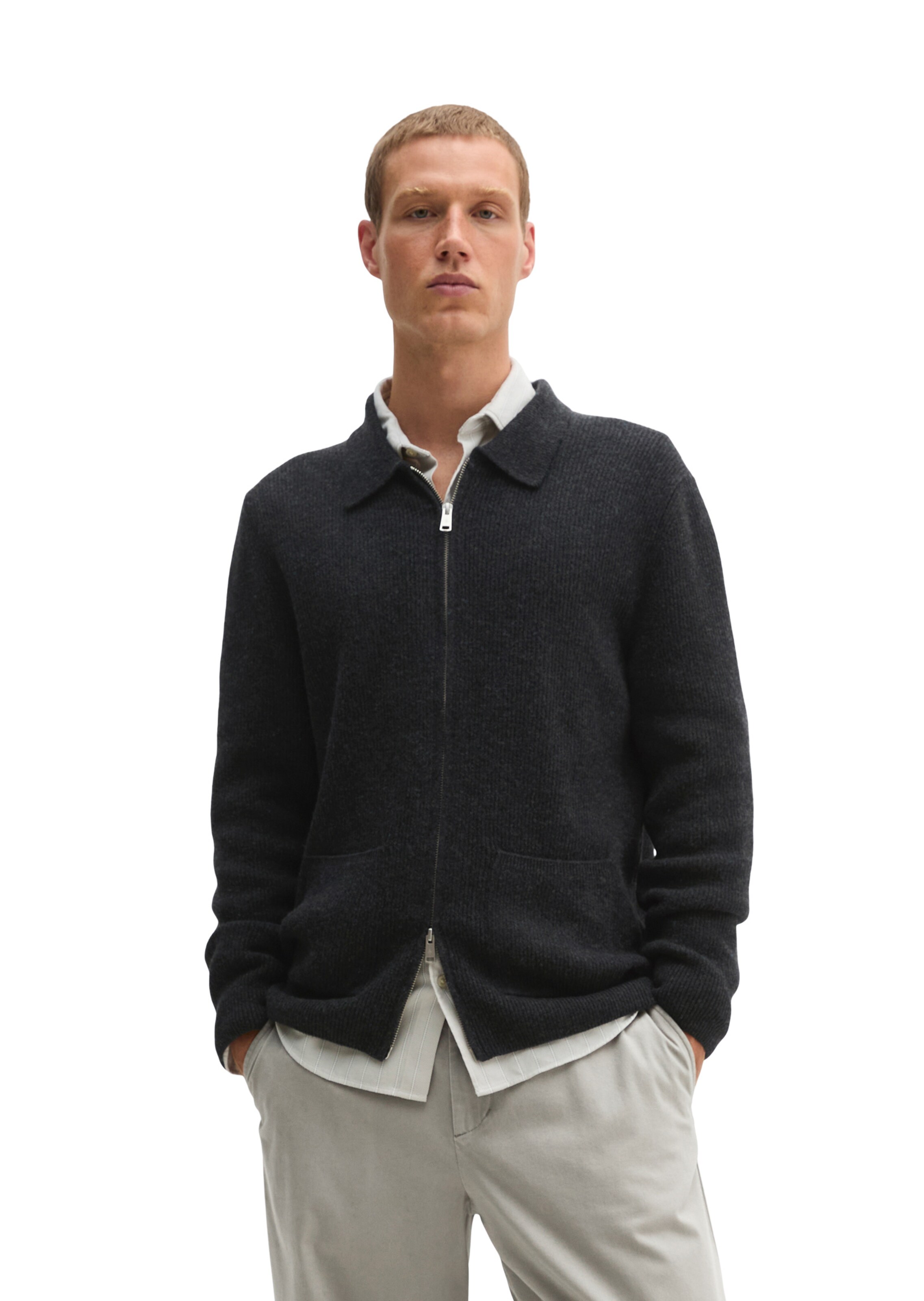 Marc O'Polo Strickjacke in Grau: Vorderseite
