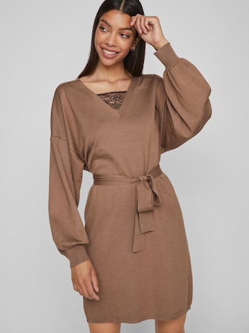 VILA Knitted dress 'Tracy' in Brown
