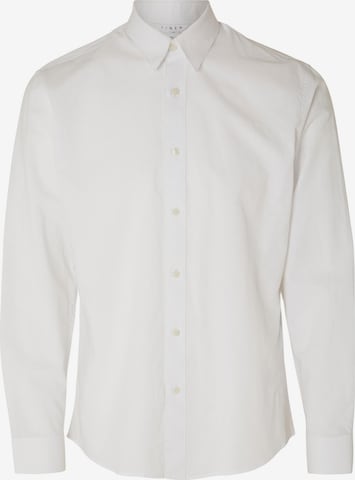 SELECTED HOMME جينز ضيق الخصر والسيقان قميص لأوساط العمل بلون أبيض: الأمام