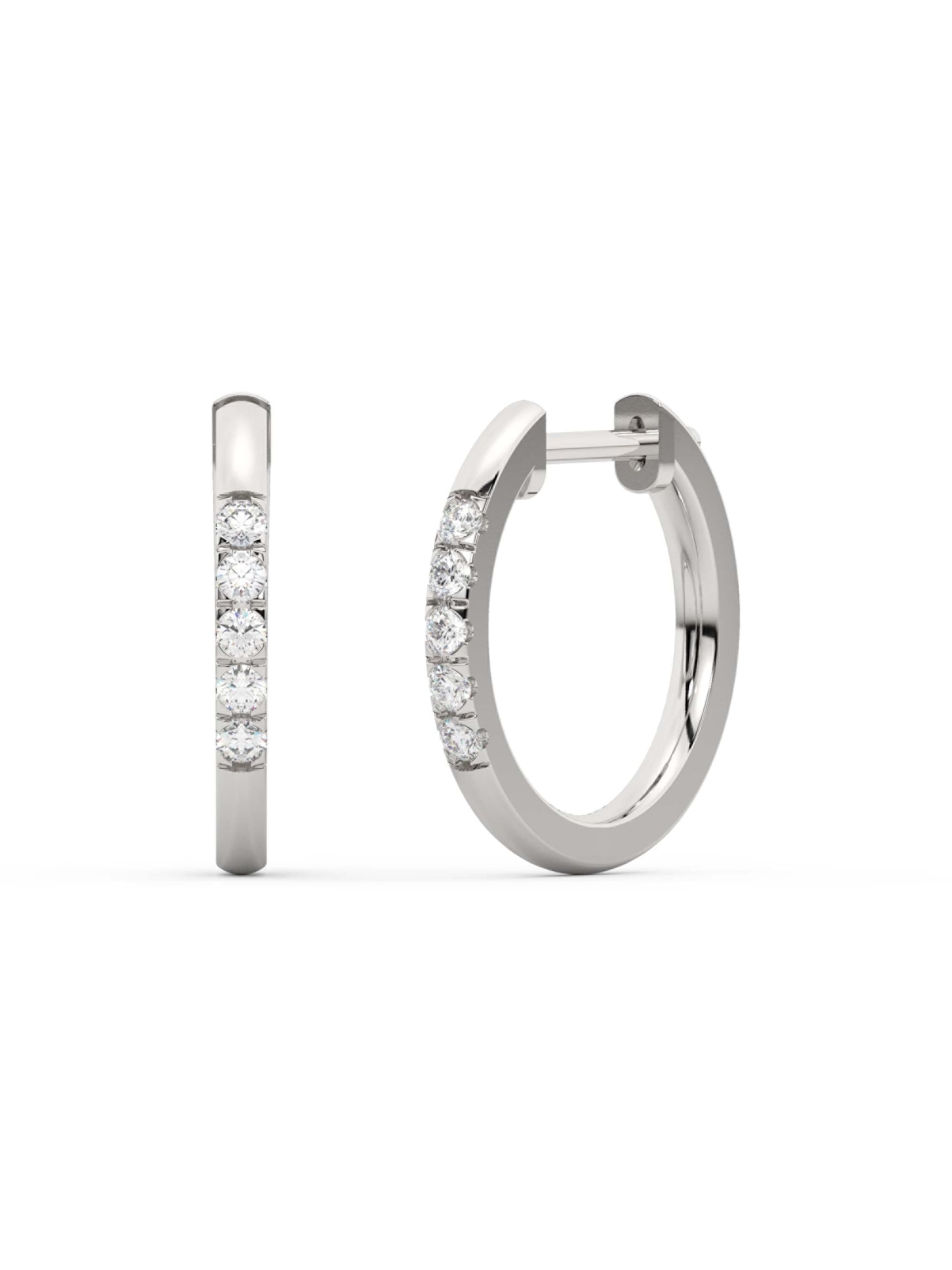 Diam Addict Boucles d'oreilles en blanc, Vue avec produit