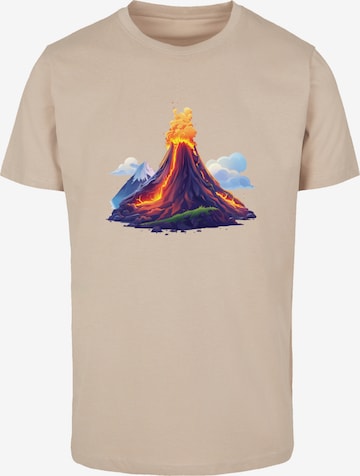 T-Shirt 'Vulkanausbruch' F4NT4STIC en beige : devant