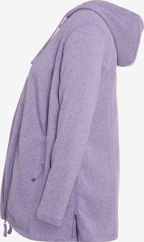 Ulla Popken Zip-Up Hoodie in Purple