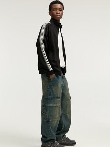 Pull&Bear Wide leg Cargojeans in Blauw