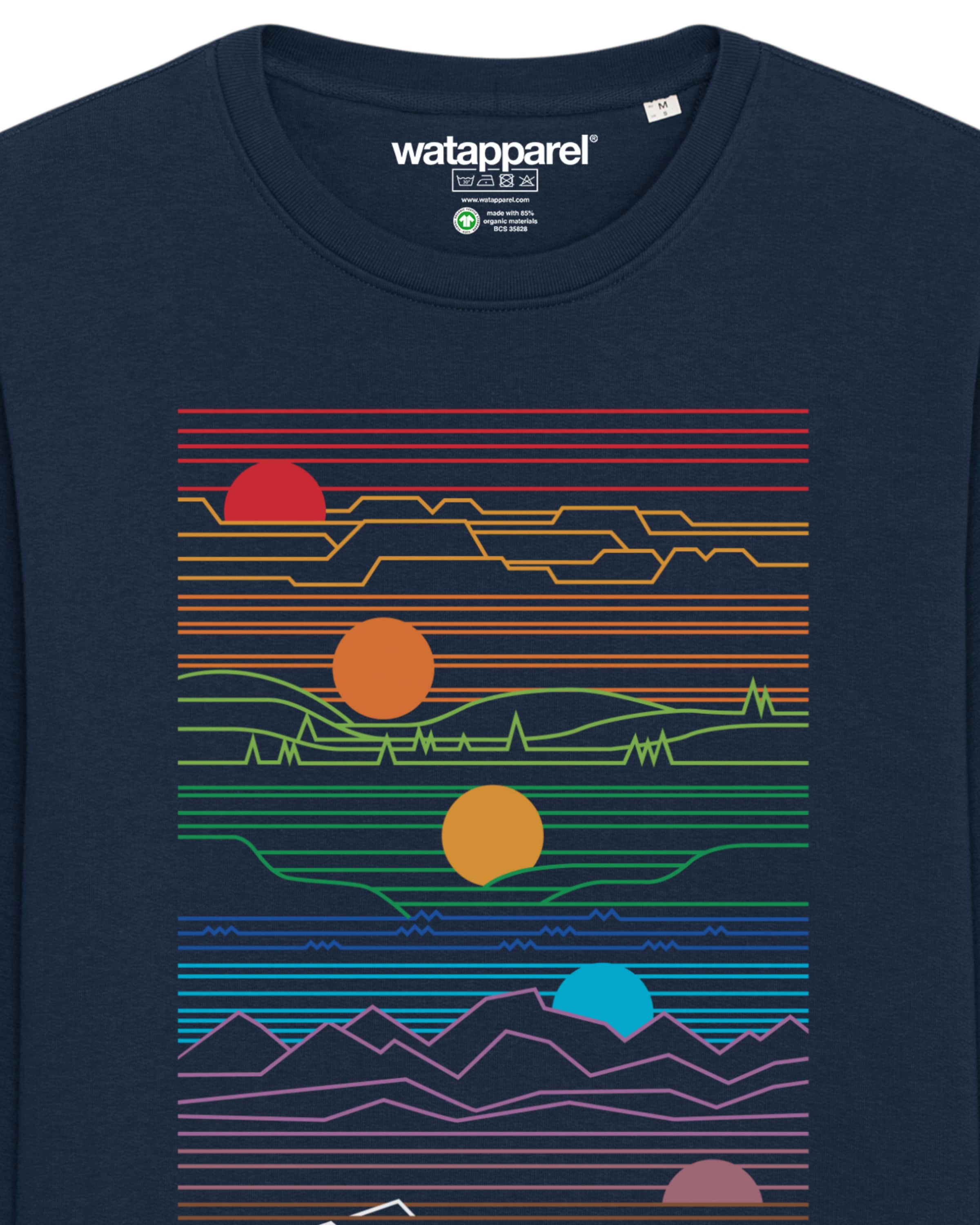 Watapparel Sweatshirt ' Sun And Moon ' in Blue