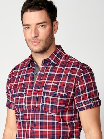 KOROSHI Regular fit Button Up Shirt in Red