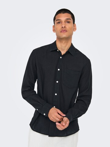 Coupe regular Chemise 'ONSCaiden' Only & Sons en noir