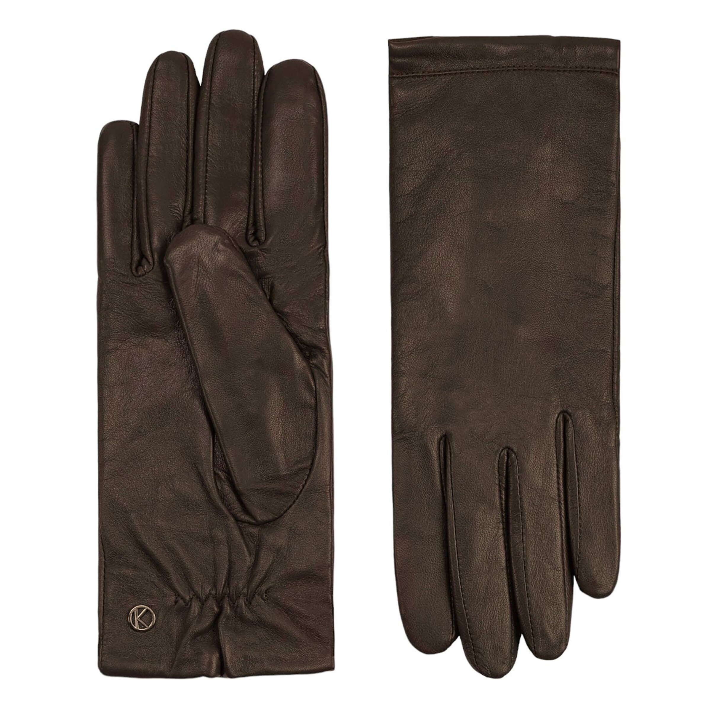 KESSLER Full finger gloves 'Chelsea' in Brown: front