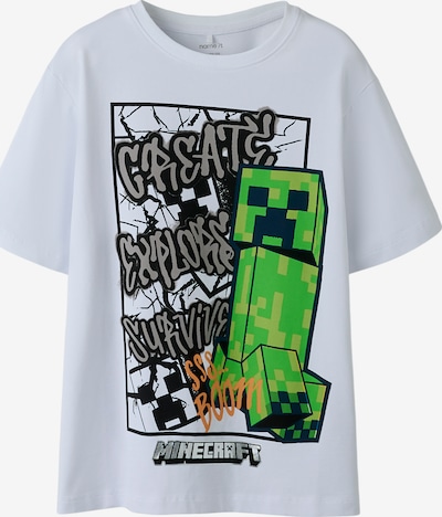 116 dydžio Marškinėliai 'NKMMase Minecraft' iš NAME IT, spalva – pilka / žalia / juoda / balta, Prekių apžvalga