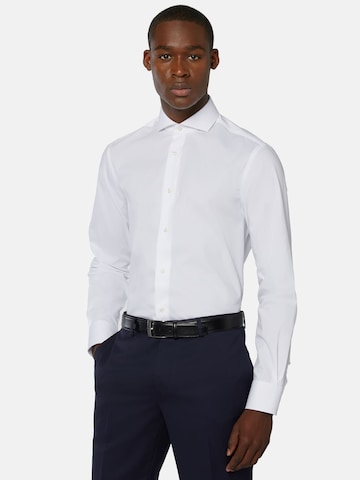 Coupe slim Chemise business 'Napoli' Boggi Milano en blanc : devant