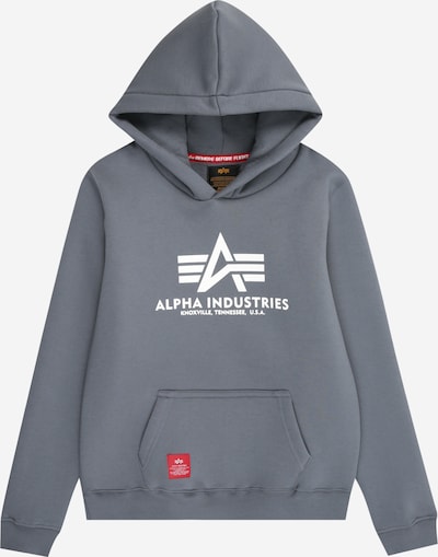 ALPHA INDUSTRIES Sweater majica veličine 128 u sivkasto plava / bijela, Pregled proizvoda