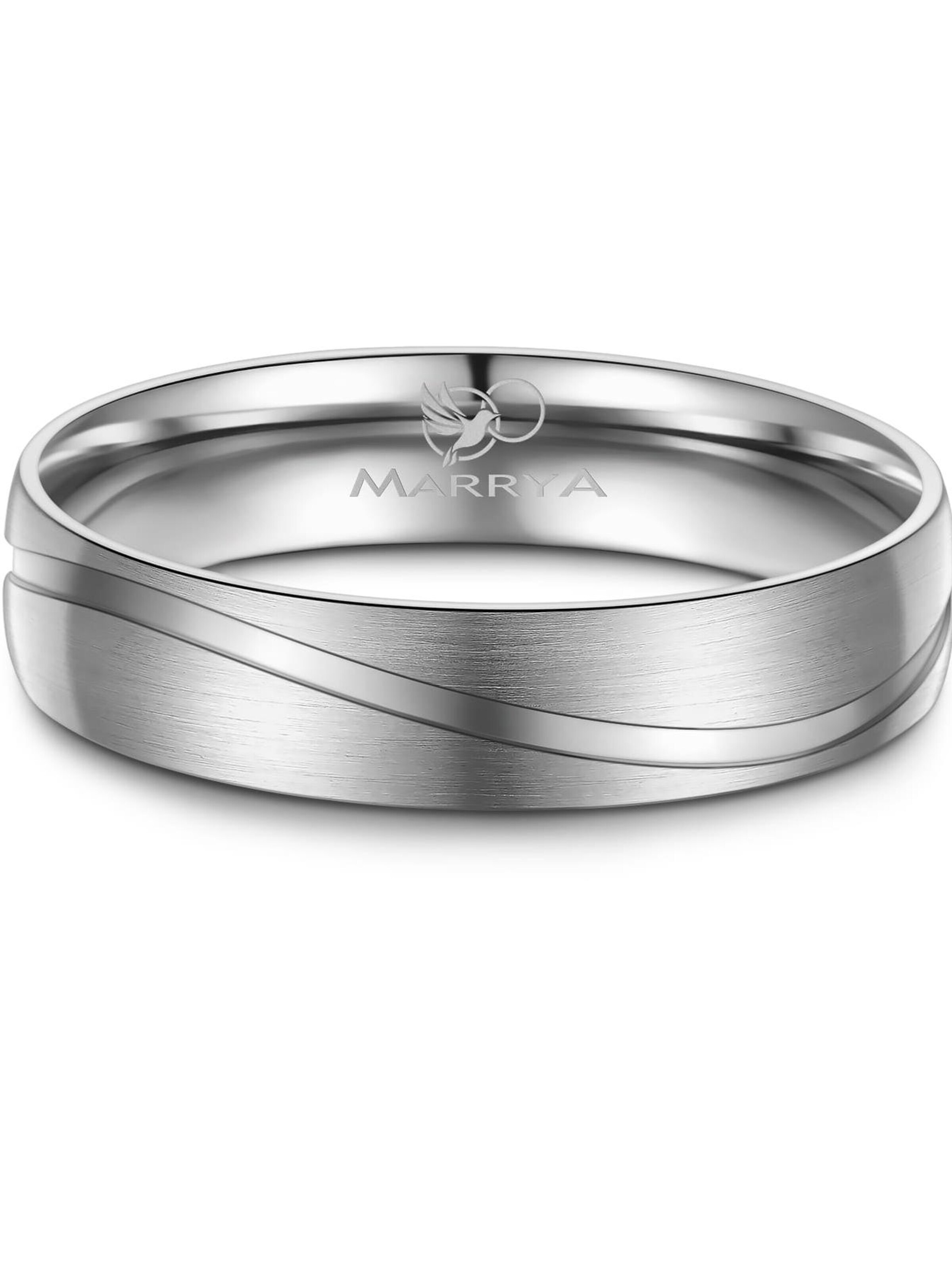 MARRYA Ring 'MARRYA ES-01 Ehering aus Edelstahl – Silberfarben' in Grey