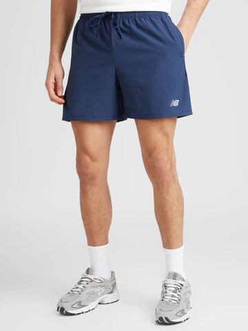 Regular Pantalon de sport 'Essentials' new balance en bleu : devant