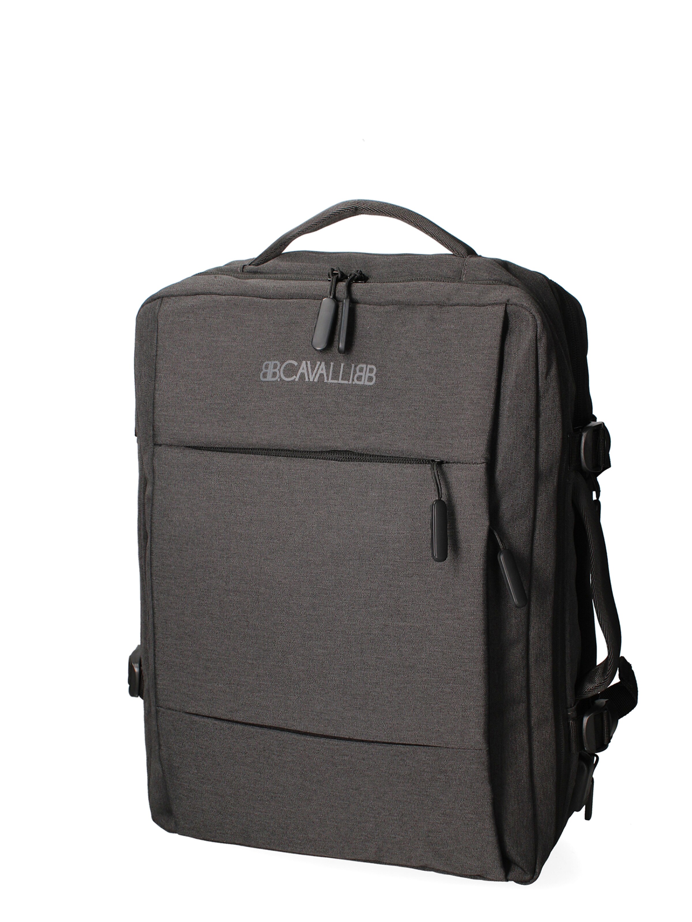 Zaino 'Zaino Unisex Nylon 100% con Zip e Tasche Multifunzionali - 30x42x16 cm' di B. Cavalli in grigio