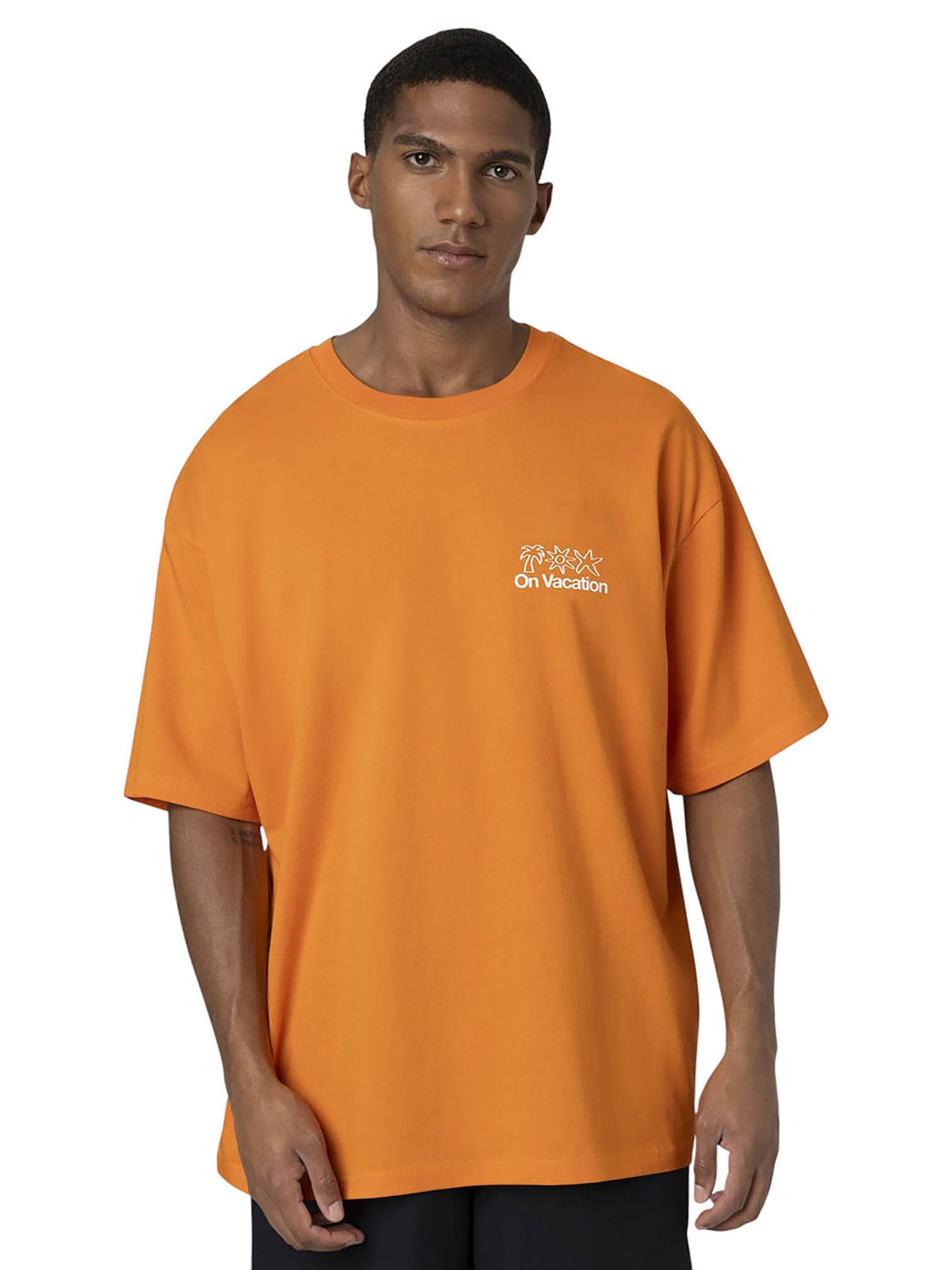 On Vacation Shirt 'Holiday Service' in Orange: front