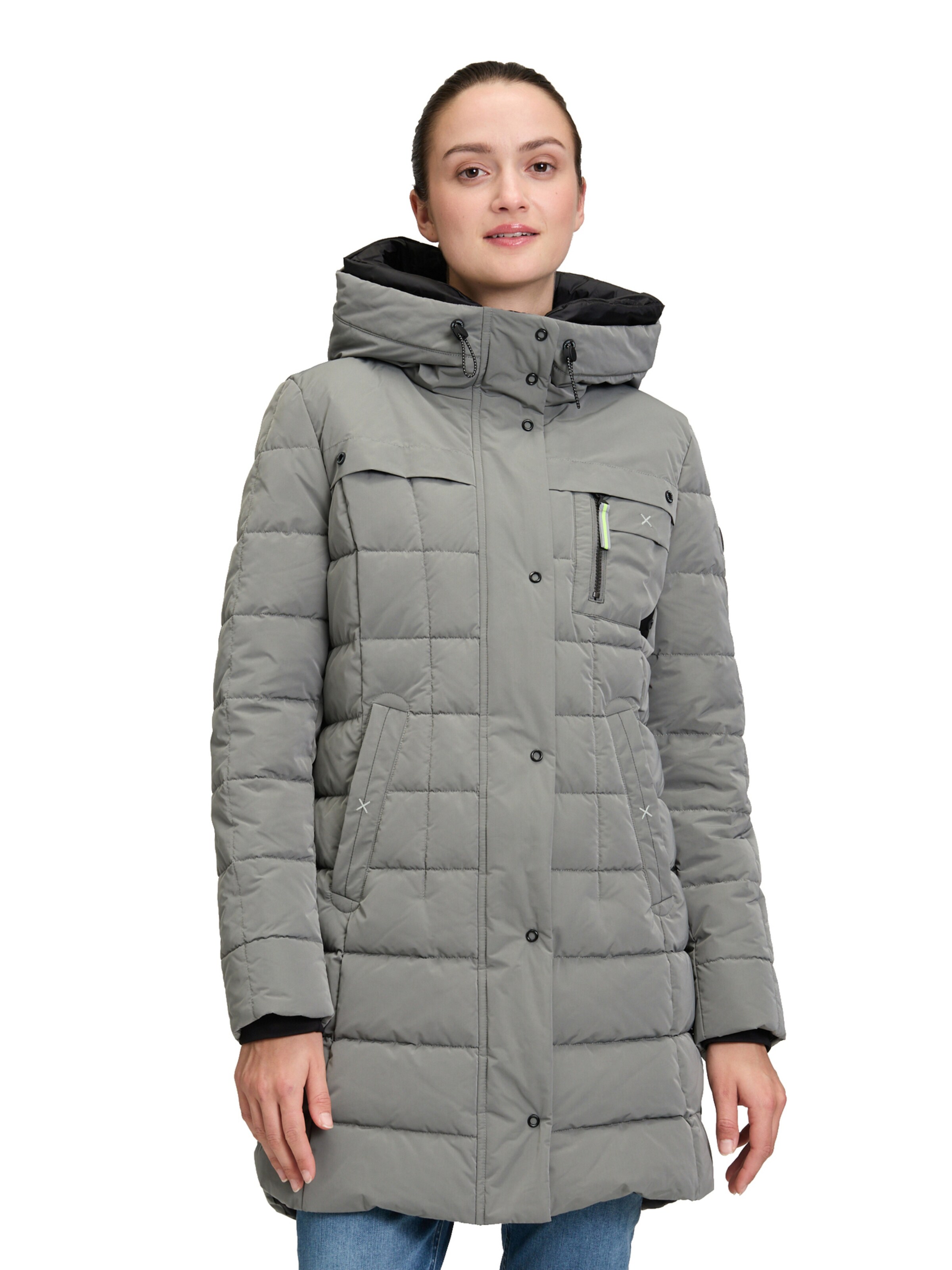 Amber & June Winter Coat in Grey: front