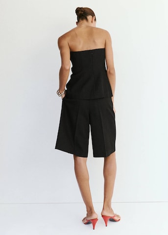 MANGO Loosefit Veckad byxa 'Sansa' i svart