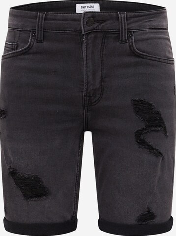 Only & Sons Regular Jeans 'Ply' in Zwart: voorkant