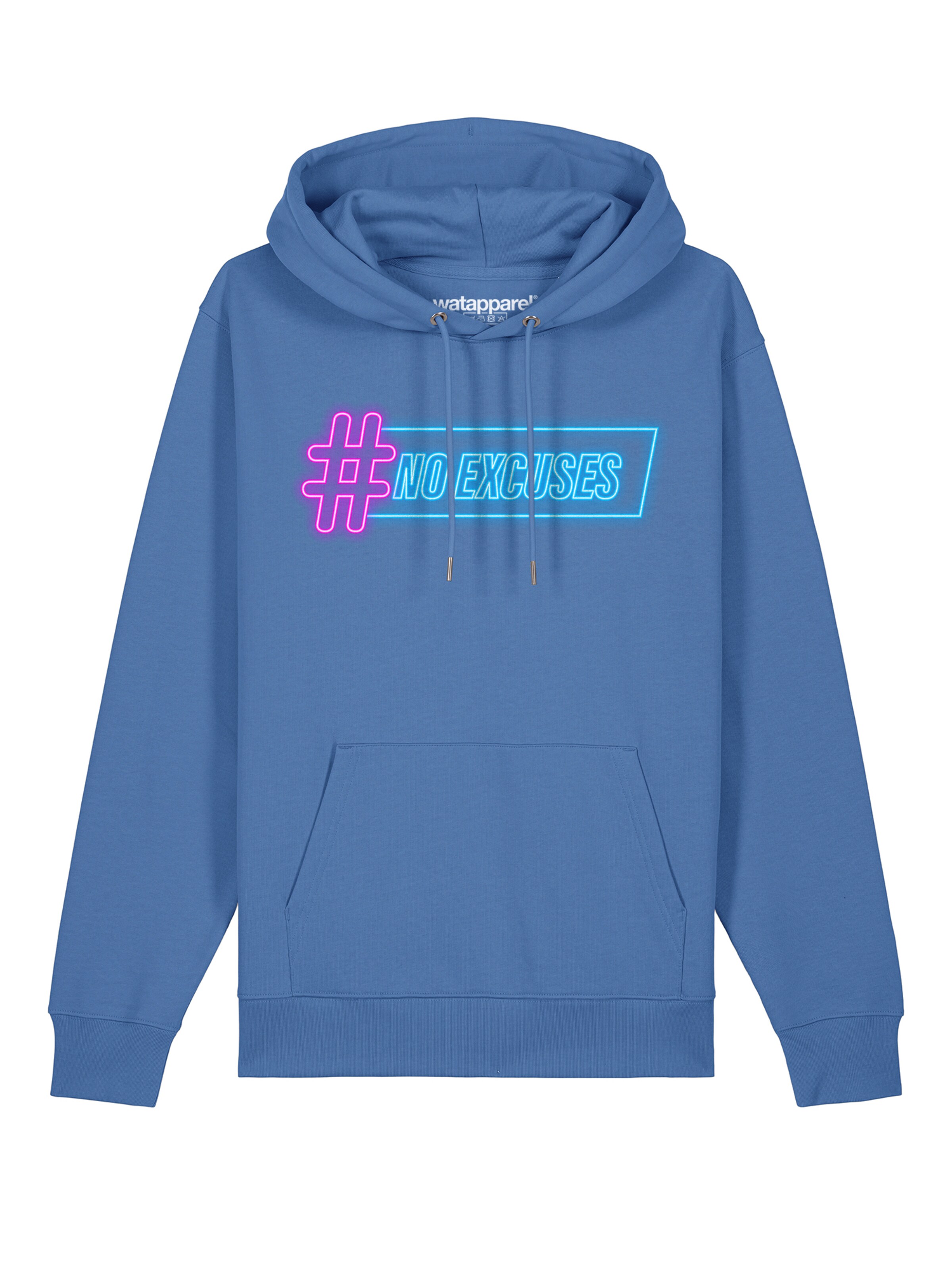 Watapparel Sweatshirt 'No Excuses' in Blauw: voorkant