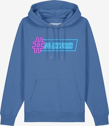 Watapparel Sweatshirt 'No Excuses' in Blauw: voorkant