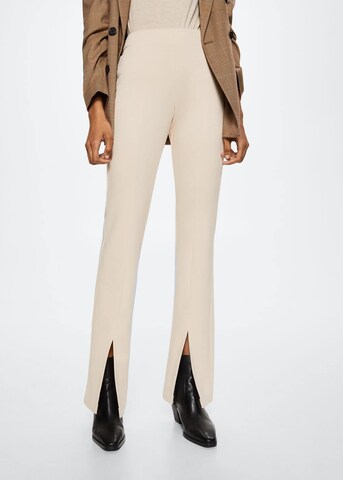 MANGO Flared Leggings 'Vismark' in Beige: front