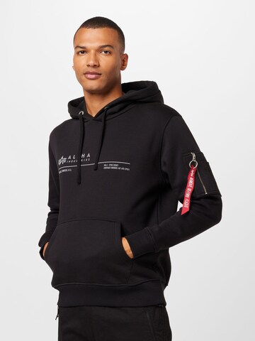 ALPHA INDUSTRIES Sweatshirt in Black: front