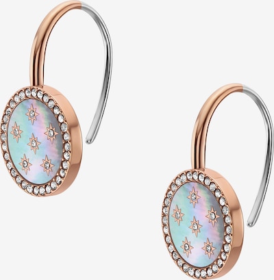 Auskarai 'Merrit' iš FOSSIL, spalva – šviesiai mėlyna / rožinio aukso spalva / sidabrinė, Prekių apžvalga