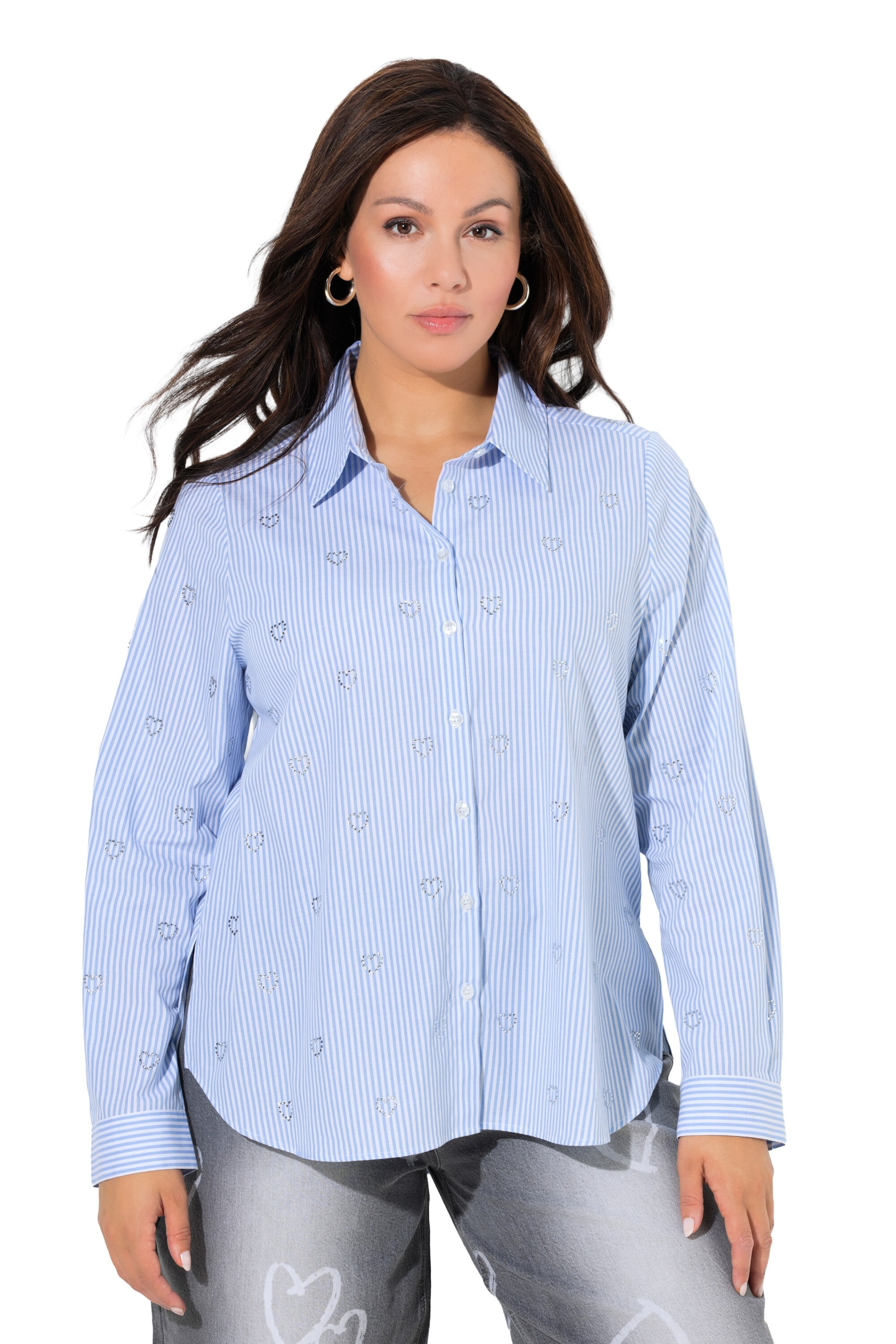 Ulla Popken Blouse in Blauw: voorkant
