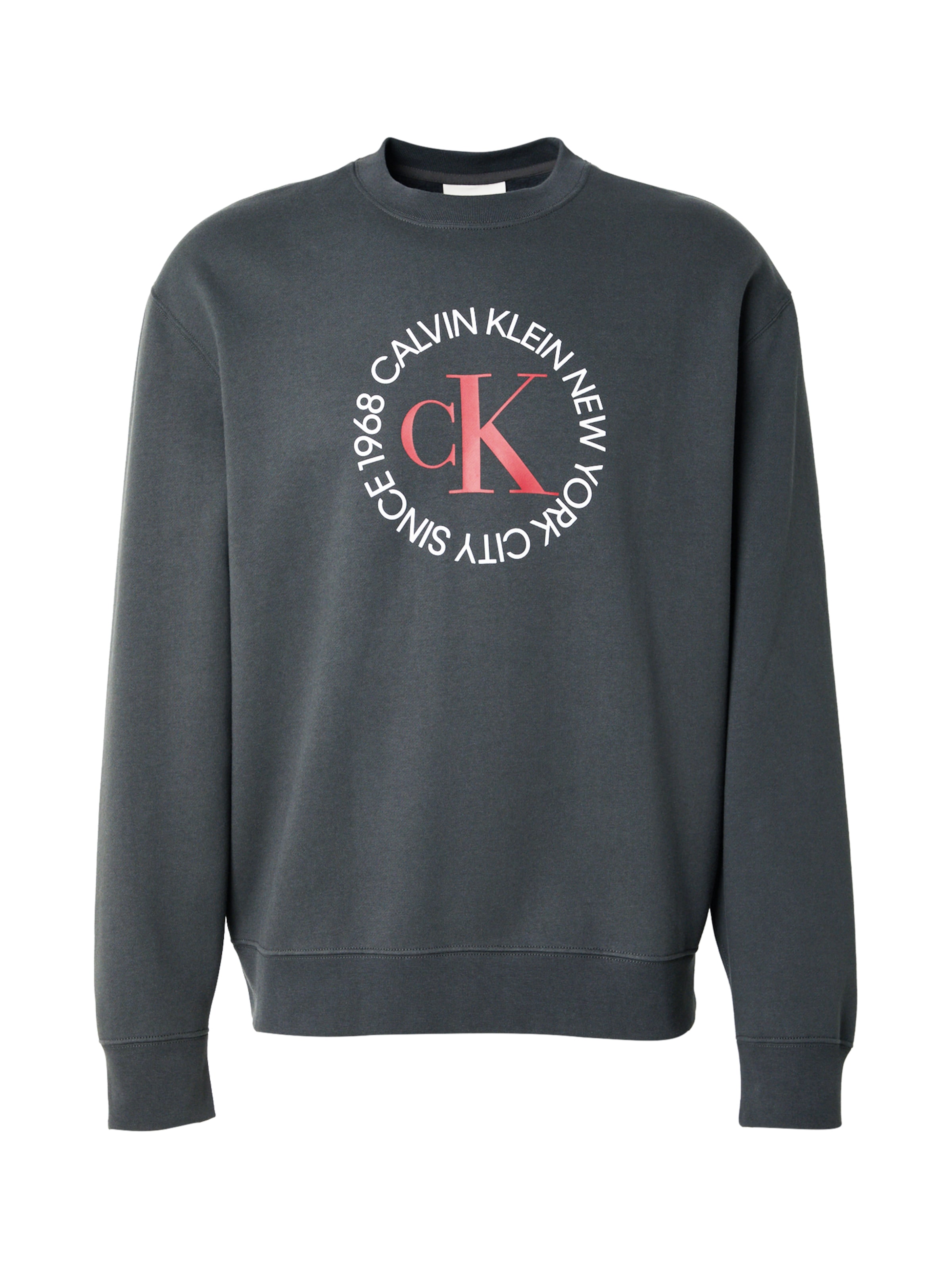 Felpa Calvin Klein Jeans di colore grigio scuro / rosso / bianco, Visualizzazione prodotti